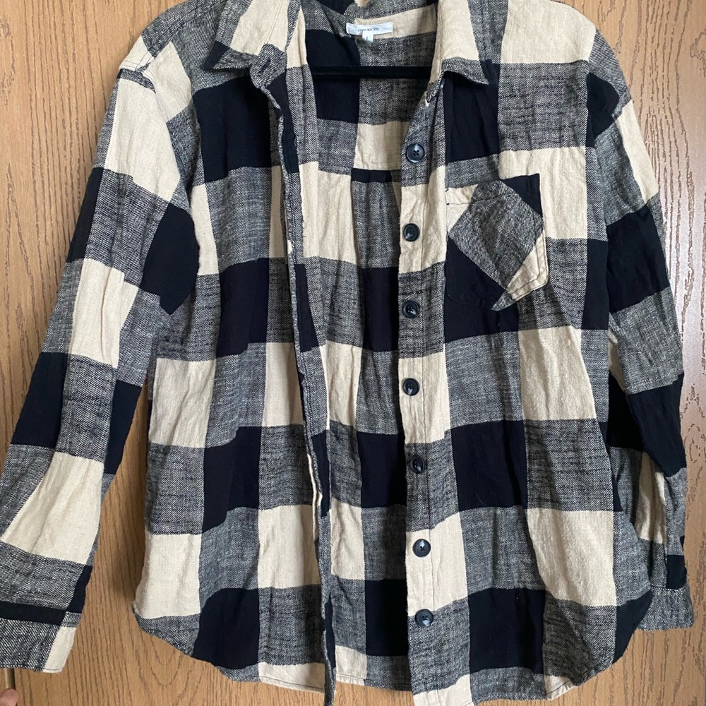 Black and Cream Checkered Shirt Maurices